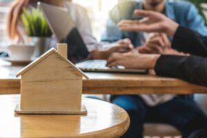 a wooden mini model home